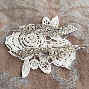 Crystal Rhinestone Silver Hair Clip (Set of 2)